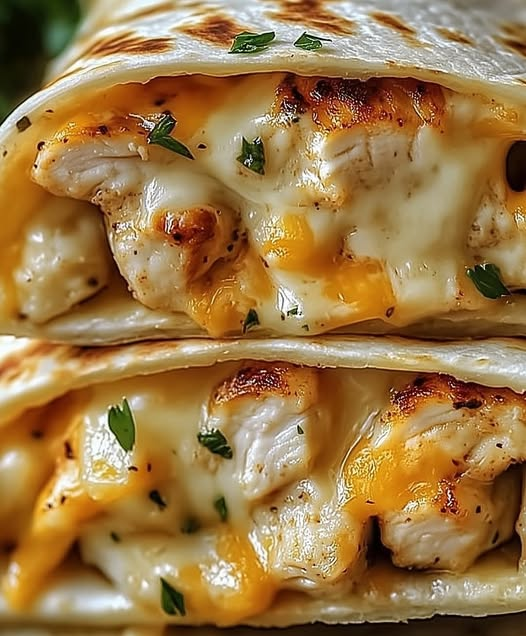 Cheesy Garlic Chicken Wraps