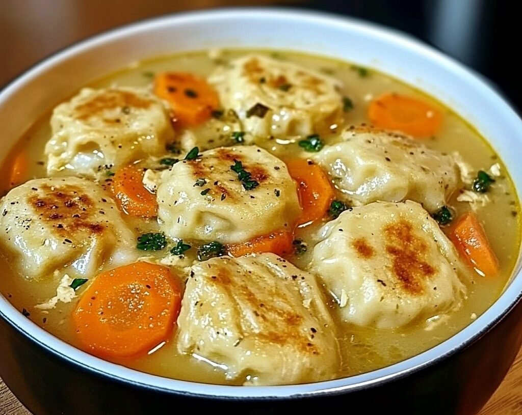 Warm Chicken and Dumplings Soup