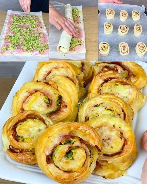 Ham and Cheese Puff Pastry Pinwheels Recipe