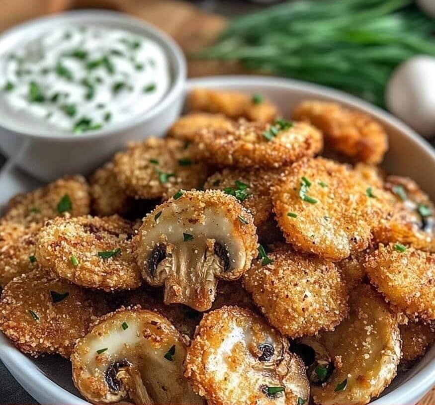 Crispy Garlic Mushroom Bites