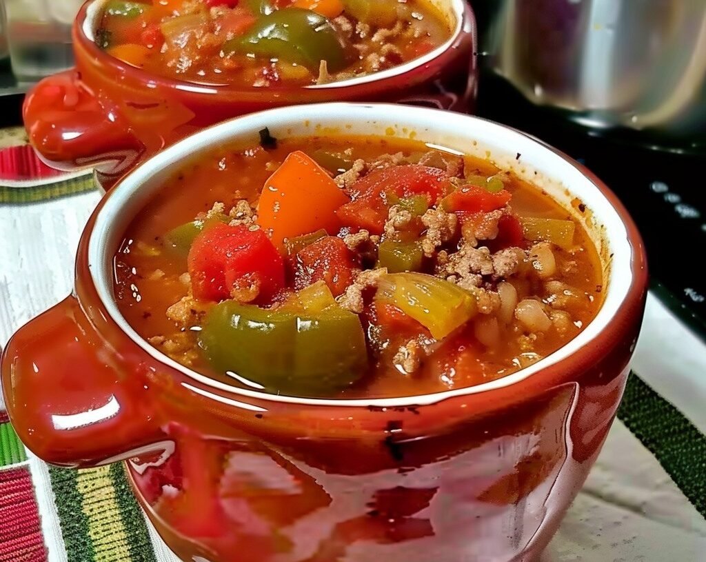 Healthy Vegan Stuffed pepper soup