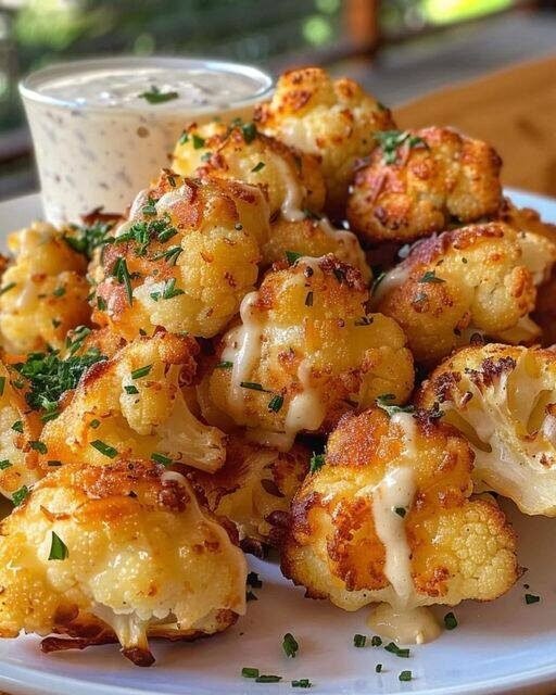 Vegan Cheesy Cauliflower Bites