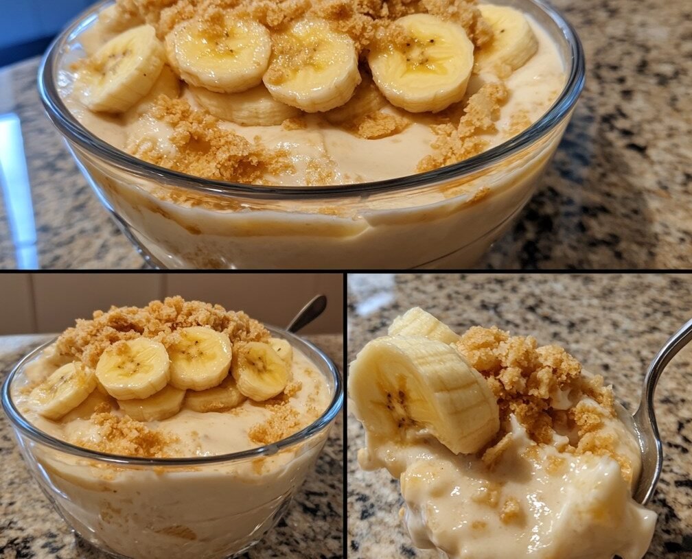 Vegan Banana Pudding with Oat Crumble Topping