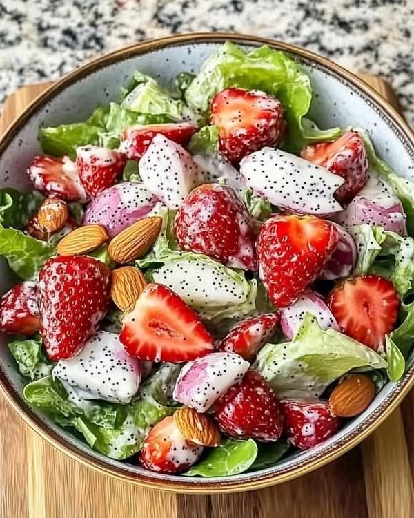 Creamy Strawberry Dragon Fruit Salad